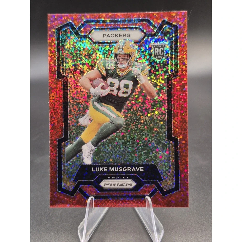 2023 Panini Prizm Luke Musgrave #337 Rookie Red Sparkle Prizm (RC) GB Packers